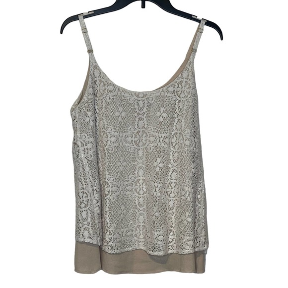 Cabi Cami Lace Overlay Tank Top‎ Scoop Neck Adjustable Strap Women Size Small - Picture 6 of 7